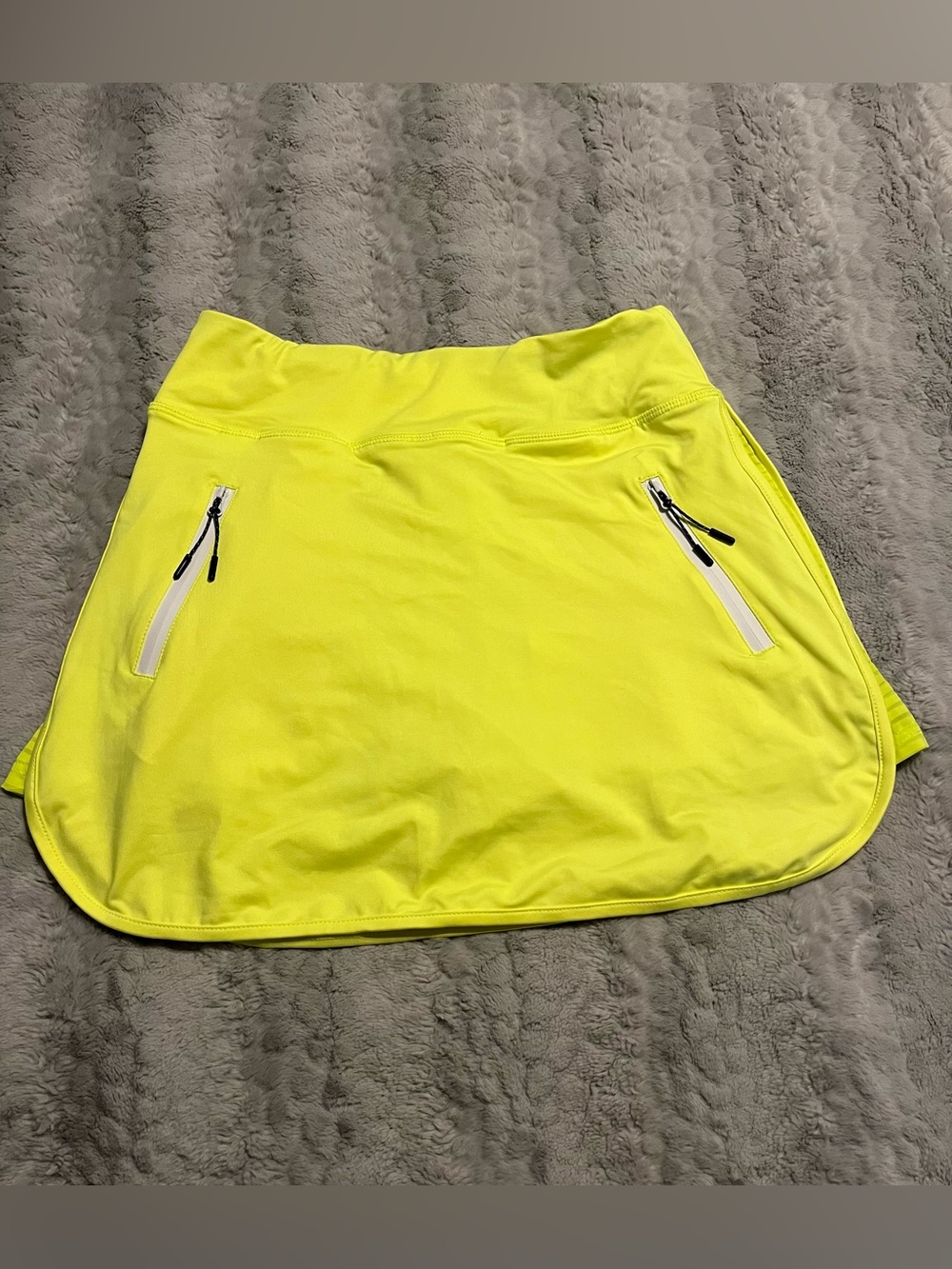 Neon Yellow Active Skort with Zip Pockets